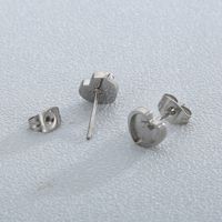 1 Pair Simple Style Heart Shape Stainless Steel Ear Studs main image 1