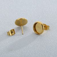 1 Pair Simple Style Round Plating Stainless Steel 18K Gold Plated Ear Studs main image 3
