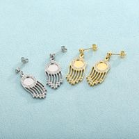 1 Pair Simple Style Geometric Plating Inlay Stainless Steel Drop Earrings main image 7