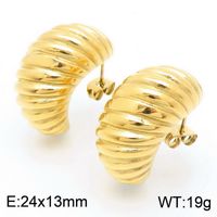 1 Pair Modern Style Water Droplets Plating Stainless Steel 18K Gold Plated Ear Studs sku image 22