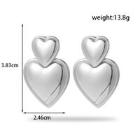 1 Pair Simple Style Korean Style Heart Shape Stainless Steel 18k Gold Plated Drop Earrings sku image 2