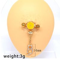 Modern Style Clouds Heart Shape Stainless Steel Alloy Copper White Gold Plated Rhinestones Nipple Ring In Bulk sku image 7