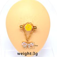 Modern Style Clouds Heart Shape Stainless Steel Alloy Copper White Gold Plated Rhinestones Nipple Ring In Bulk sku image 8