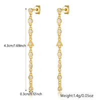 1 Pair Vintage Style Lady Geometric Solid Color Plating Chain Inlay Sterling Silver Zircon 18k Gold Plated Rhodium Plated Ear Line main image 2