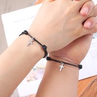 Einfacher Stil Einfarbig Pu-leder Flechten Paar Armbänder main image 4