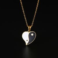 304 Stainless Steel 18K Gold Plated Vintage Style Simple Style Epoxy Plating Round Necklace main image 6