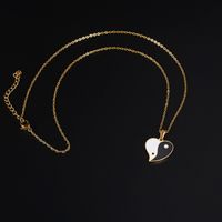 304 Stainless Steel 18K Gold Plated Vintage Style Simple Style Epoxy Plating Round Necklace main image 7