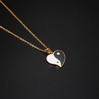 304 Stainless Steel 18K Gold Plated Vintage Style Simple Style Epoxy Plating Round Necklace main image 8