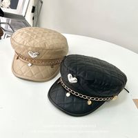 Frau Dame Einfarbig Gebogene Traufen Militärischer Hut main image 5