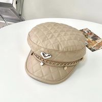 Women's Lady Solid Color Curved Eaves Military Hat sku image 2