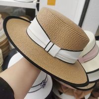 Women's Elegant Pastoral Solid Color Straps Big Eaves Straw Hat main image 5