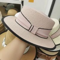 Women's Elegant Pastoral Solid Color Straps Big Eaves Straw Hat main image 4