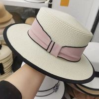 Women's Elegant Pastoral Solid Color Straps Big Eaves Straw Hat sku image 3