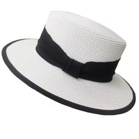 Women's Elegant Pastoral Solid Color Straps Big Eaves Straw Hat main image 2