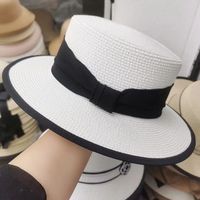 Women's Elegant Pastoral Solid Color Straps Big Eaves Straw Hat sku image 2