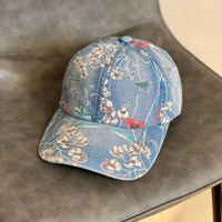 Unisex Retro Pastoral Blume Gebogene Traufen Baseball Kappe main image 3