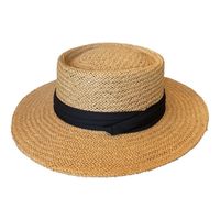 Women's Vacation Beach Solid Color Flat Eaves Straw Hat main image 2
