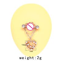 Cute Starry Sky Moon Heart Shape Stainless Steel Copper White Gold Plated Gold Plated Rhinestones Nipple Ring In Bulk main image 8