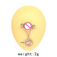 Cute Starry Sky Moon Heart Shape Stainless Steel Copper White Gold Plated Gold Plated Rhinestones Nipple Ring In Bulk main image 9