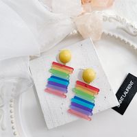 1 Pair Streetwear Rainbow Resin Drop Earrings main image 3