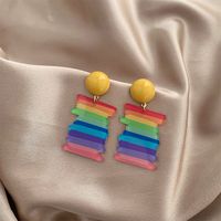 1 Pair Streetwear Rainbow Resin Drop Earrings main image 5