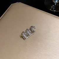 1 Piece Casual Simple Style Nail Plating Inlay Copper Zircon White Gold Plated Ear Cuffs main image 5