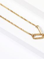 304 Stainless Steel 14K Gold Plated Simple Style Geometric Pendant Necklace sku image 1