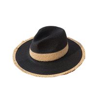 Women's Pastoral Simple Style Color Block Big Eaves Straw Hat main image 2