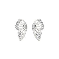 1 Pair Simple Style Classic Style Butterfly Inlay Stainless Steel Titanium Steel Zircon Ear Studs main image 2