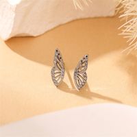 1 Pair Simple Style Classic Style Butterfly Inlay Stainless Steel Titanium Steel Zircon Ear Studs main image 1
