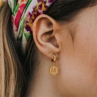 1 Pair Vintage Style Simple Style Classic Style Hexagon Letter Plating Copper 14k Gold Plated Drop Earrings main image 5