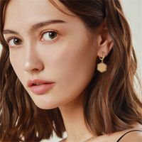 1 Pair Vintage Style Simple Style Classic Style Hexagon Letter Plating Copper 14k Gold Plated Drop Earrings main image 6