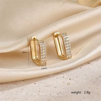 1 Pair Casual Elegant Commute Square Flower Plating Inlay Stainless Steel Copper Zircon 18k Gold Plated White Gold Plated Earrings Ear Studs sku image 2
