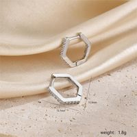 1 Pair Casual Elegant Commute Square Flower Plating Inlay Stainless Steel Copper Zircon 18k Gold Plated White Gold Plated Earrings Ear Studs sku image 1