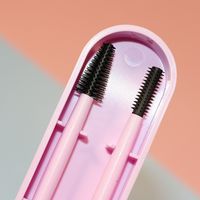 Vintage Style Solid Color Silica Gel Eyebrow Brushes 1 Set main image 5