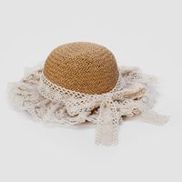 Children Unisex Princess Sweet Solid Color Lace Sun Hat sku image 1