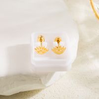 1 Set 1 Pair Basic Devil's Eye Plating Hollow Out Stainless Steel 18k Gold Plated Ear Studs main image 4