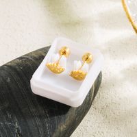 1 Set 1 Pair Basic Devil's Eye Plating Hollow Out Stainless Steel 18k Gold Plated Ear Studs main image 5