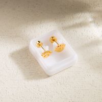 1 Set 1 Pair Basic Devil's Eye Plating Hollow Out Stainless Steel 18k Gold Plated Ear Studs main image 1