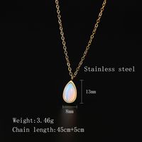 304 Stainless Steel 18K Gold Plated IG Style Elegant Simple Style Polishing Plating Water Droplets Opal Necklace main image 2