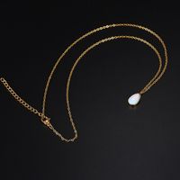 304 Stainless Steel 18K Gold Plated IG Style Elegant Simple Style Polishing Plating Water Droplets Opal Necklace main image 6