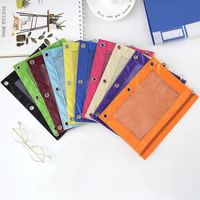 Solid Color Oxford Cloth Class Learning Simple Style Pencil Case main image 4