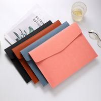 Solid Color Leather Class Learning Daily Retro Folder main image 4