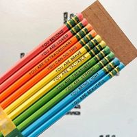 1 Set Color Block Class Learning Wood Cute Pastoral Pencil main image 4