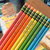 1 Set Color Block Class Learning Wood Cute Pastoral Pencil sku image 1