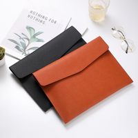 Solid Color Leather Class Learning Daily Retro Folder main image 2