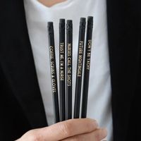 1 Set Letter Solid Color Class Learning Wood Classic Style Pencil main image 3