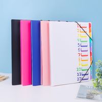 Color Block Plastic Class Learning Daily Retro Preppy Style Folder main image 3