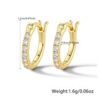 1 Pair Retro Simple Style Shiny Oval Plating Inlay Sterling Silver Zircon 18k Gold Plated Rhodium Plated Earrings main image 2