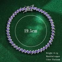Commute Shiny Solid Color Copper Plating Inlay Rhinestones Platinum Plated Bracelets main image 5